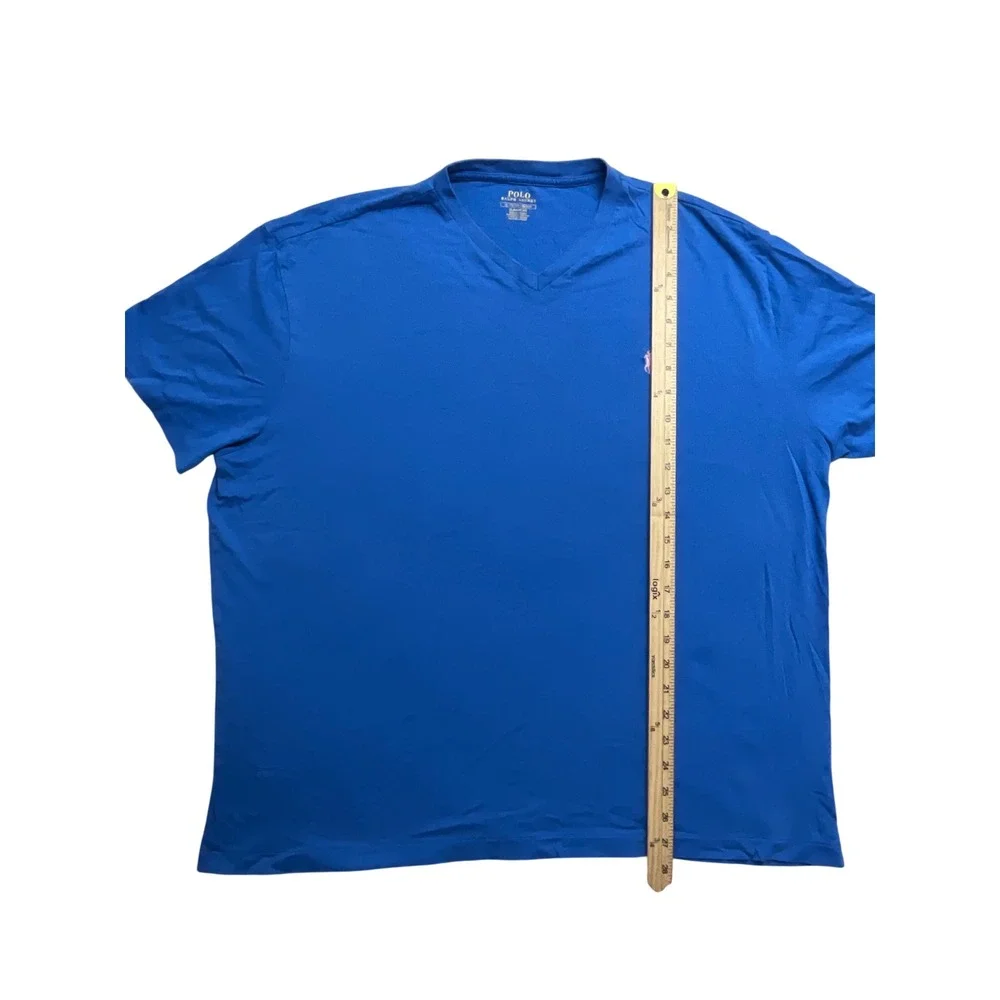 Polo Ralph Lauren Classic Fit V-Neck Mens XL Blue Pink Pony Logo T-Shirt